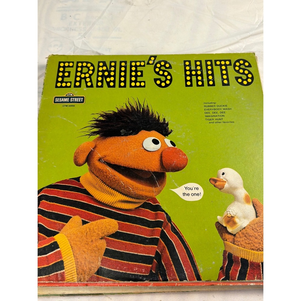 Sesame Street Ernie's Hits Vinyl LP 1974 CTW 22056 Jim Henson Rubber Duckie